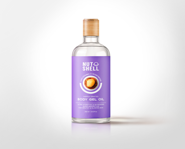 Nutshell Macadamia & Rosewater Body Gel Oil Lightweight Fast-Absorbing 250 ml