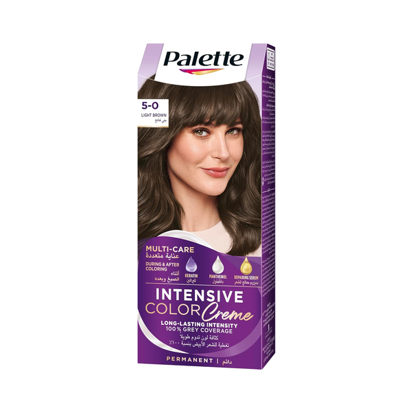 Palette Permanent Hair Colour Light Brown 0-5 with Developer and Care Mask 110ml
