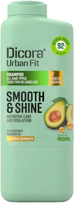 Dicora Urban Fit Smooth & Shine Shampoo Avocado Extract Vegetable Keratin 400 ml