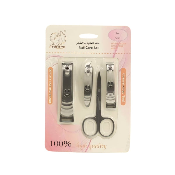 Nail Care Set Soft Velvet 4-Piece Fingernail and Toenail Trimming Tools