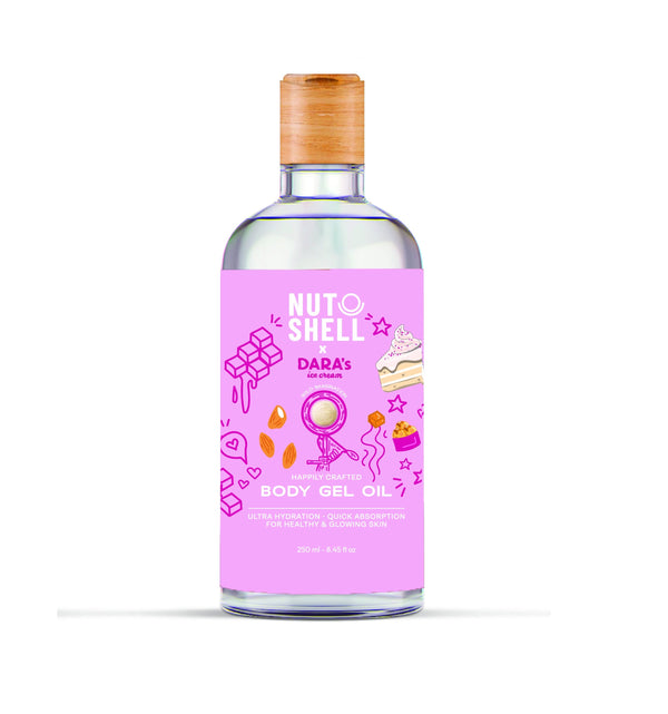 Nutshell DARA'S Ice Cream Body Gel Oil Lightweight Fast-Absorbing Almond Oil 250 ml