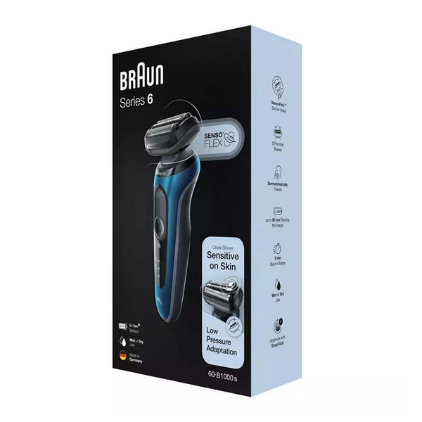 Braun Series 6 SensoFlex Electric Shaver 60.B1000s Wet & Dry AutoSense 50-Minute Battery
