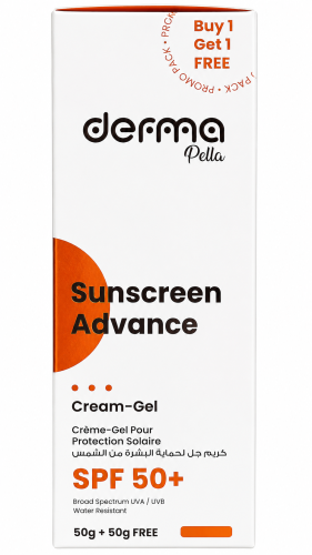 Derma Pella Sunscreen Advance Cream-Gel SPF 50+ Lightweight Formula 50g Promo Pack 1+1 Free