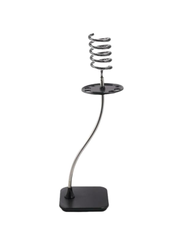 Salon System Hair Dryer Holder Freestanding Stainless Steel and Acrylic Marble Base
