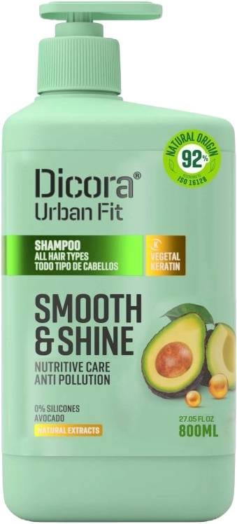 Dicora Urban Fit Smooth & Shine Shampoo Avocado Extract Vegetable Keratin 800 ml