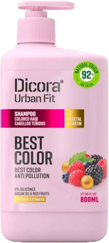 Dicora Urban Fit Best Color Shampoo Liquid Argan Oil Red Berries 800 ml