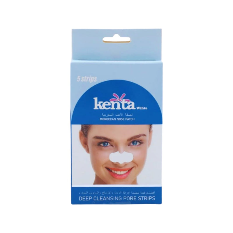 kenta White Moroccan Nose Strips for Blackheads and Pore Cleansing, 5 Strips