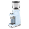 Smeg 50's Retro Style Coffee Grinder Conical Stainless Steel Burrs Pastel Blue CGF11PBUK