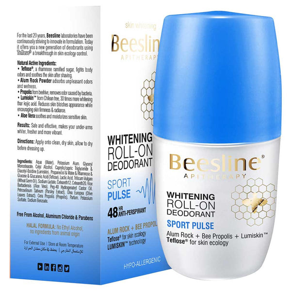 Beesline Sport Pulse Roll-On Deodorant Brightening Care 48-Hour Protection 2 x 50 ml