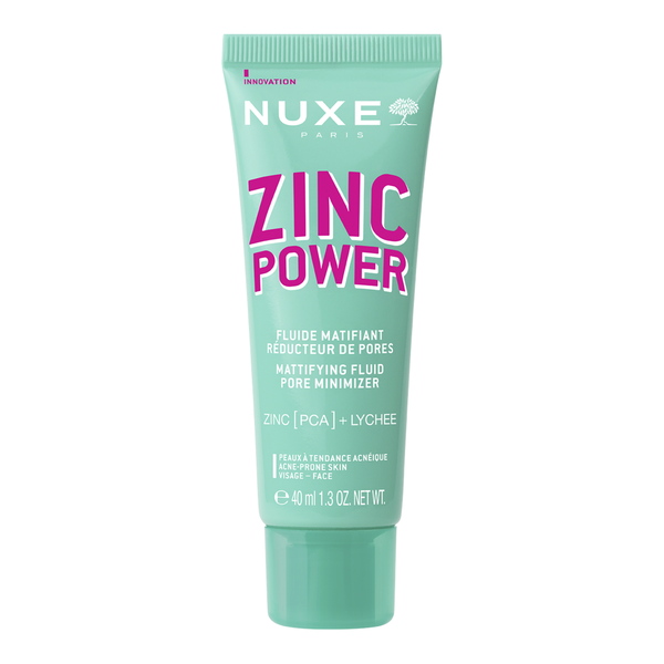 Nuxe Zinc Power Mattifying Fluid, Pore-Minimizing Moisturizer, Zinc PCA and Lychee Extract, 40ml