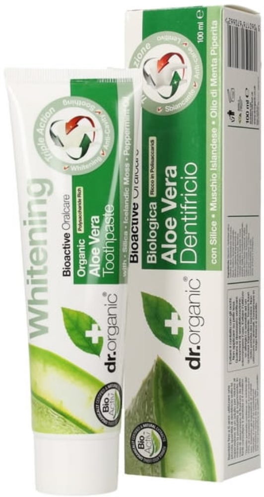 Dr Organic Aloe Vera Toothpaste Tooth Gel with Fluoride 100ml