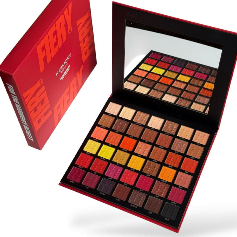 Harmony Beauty Fiery Eyeshadow Palette Matte Shimmer Metallic 42 Colors
