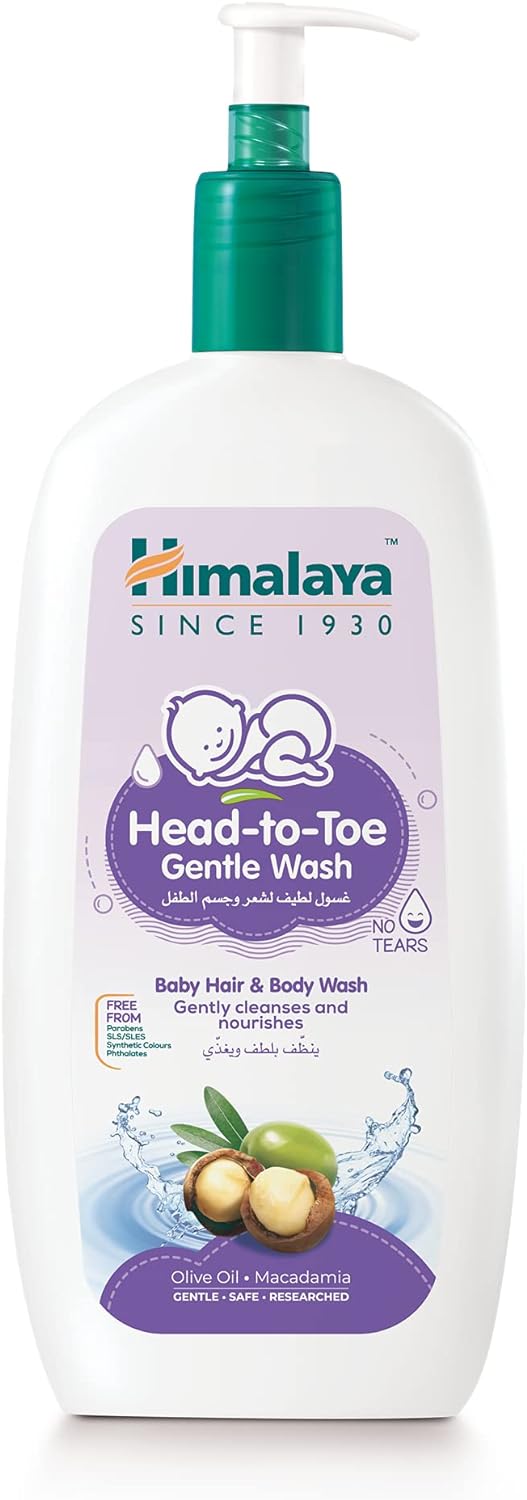 Himalaya Head To Toe Gentle Wash Soap-Free Baby Cleanser Olive & Macadamia Oils 800ml