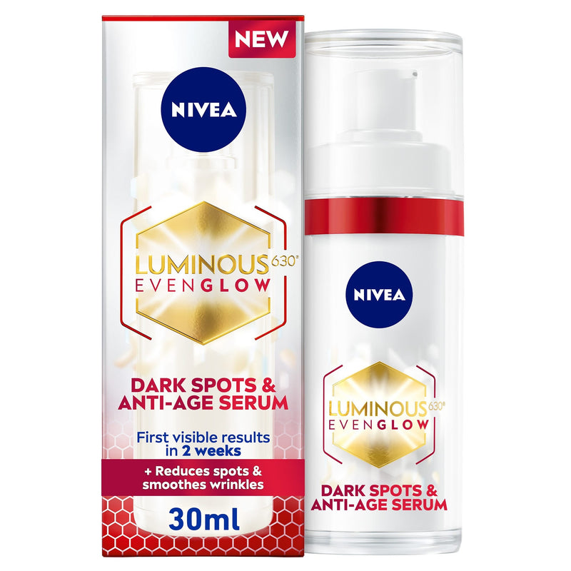 NIVEA Luminous630 Brightening Serum with Hyaluronic Acid and Squalane, 30 ml