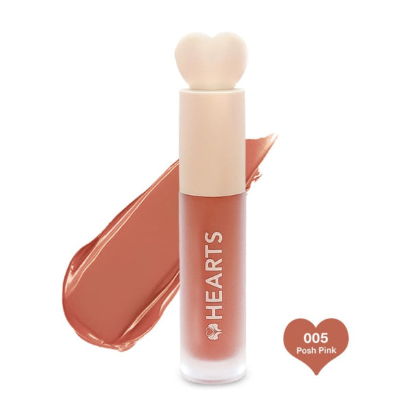 Hearts Matte Liquid Lipstick 005 Push Pink Creamy Rich Pigment
