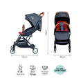 Moon Ritzi Cabin Stroller Lightweight Foldable Compact Black/Red