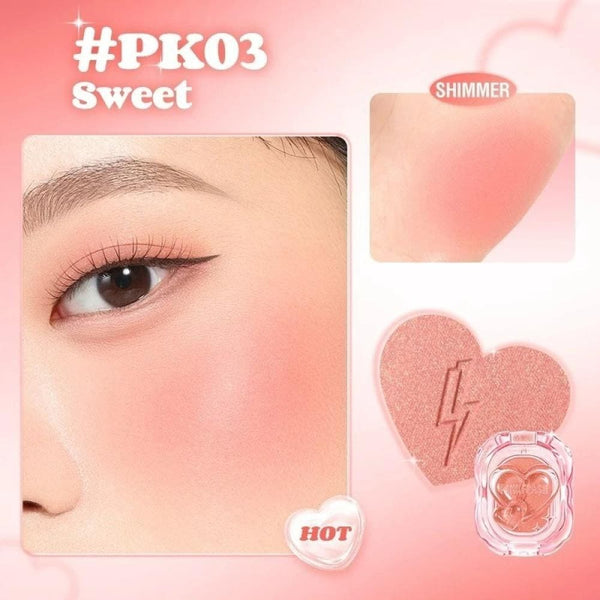 Pink Flash Blush Powder Soft Pink Shimmer PK03 Sweet