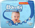 Bambi Size 3 Baby Diapers Value Pack, Soft Absorbent Design, 36 Count