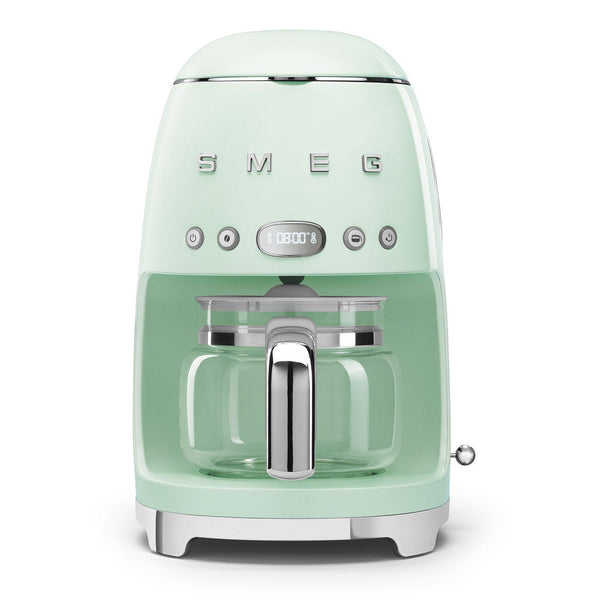 Smeg 50's Style Drip Filter Coffee Machine Pastel Green Aroma Selector 10-Cup Glass Carafe