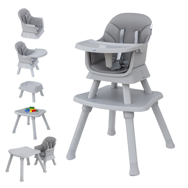 Moon Multifunctional Adjustable Baby High Chair Grey 6-in-1
