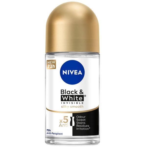NIVEA Silky Smooth Invisible Women's Deodorant Roll-On, Moisturizing Formula