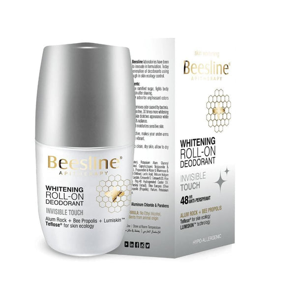 Beesline Invisible Touch Roll-On Deodorant Brightening Formula 1+1 Pack, 2 x 50 ml