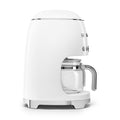Smeg 50's Style Drip Filter Coffee Machine White 10-Cup Glass Carafe