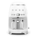 Smeg 50's Style Drip Filter Coffee Machine White 10-Cup Glass Carafe