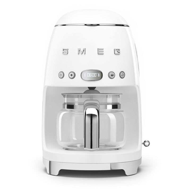 Smeg 50's Style Drip Filter Coffee Machine White 10-Cup Glass Carafe