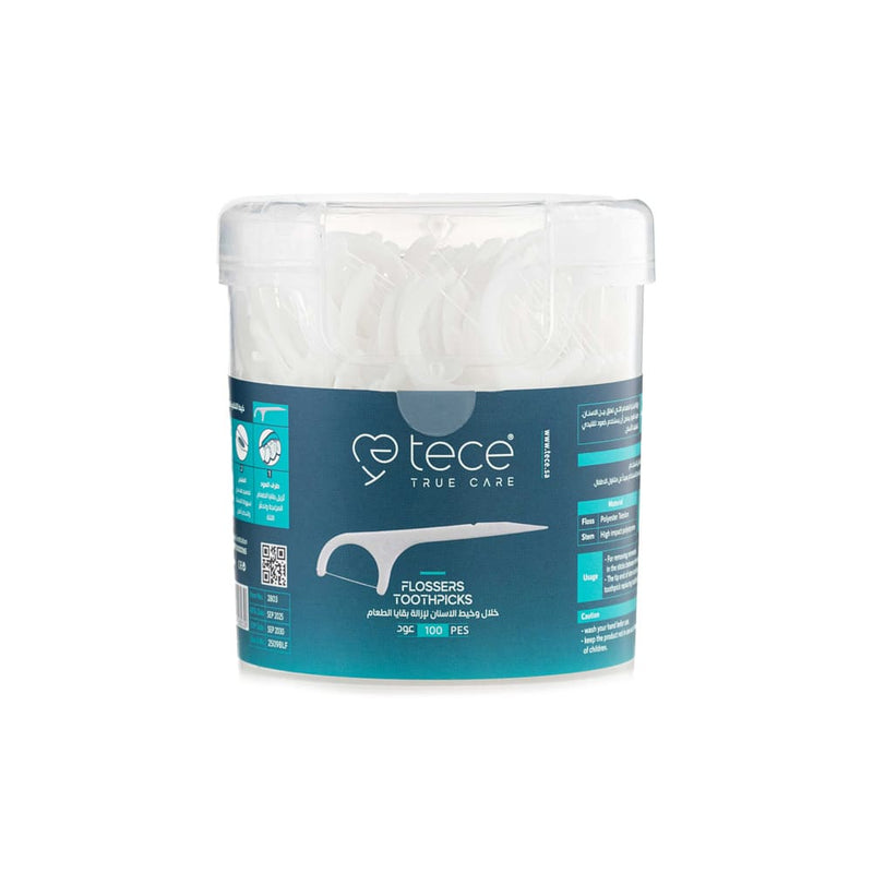 Tece Dental Floss Picks Built-In Floss 100 Pieces