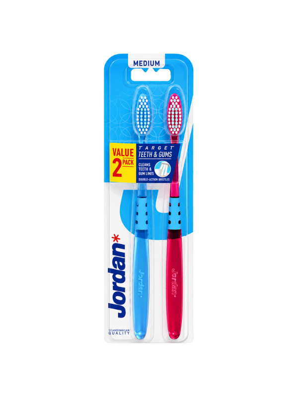 Jordan Target Toothbrush Medium Bristles 2 Pieces