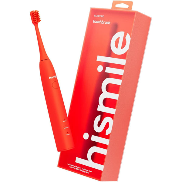 Hismile Electric Toothbrush Rechargeable Soft-Tapered Bristles Bright Red