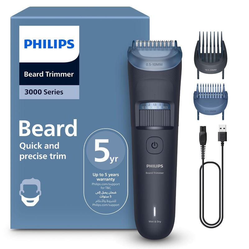 Philips Beard Trimmer BT3665/15, 40 Settings, 0.5-20 mm, 80 Min Cordless