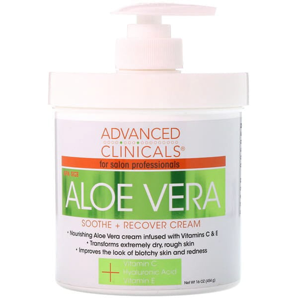 Advanced Clinicals Soothe & Recover Aloe Vera Cream Vitamin C & E 454 g