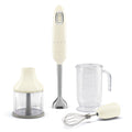 Smeg 50's Retro Style Hand Blender HBF03CRUK 700W Cream with Whisk, Chopper and Beaker