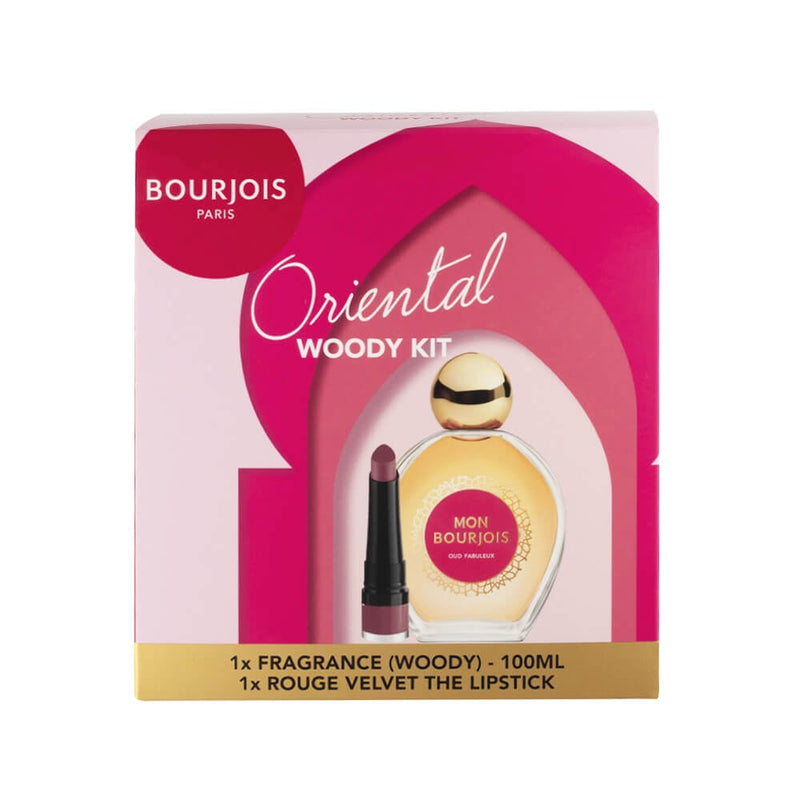 Bourjois Oriental Woody Perfume and Rouge Velvet Matte Lipstick Kit