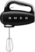 Smeg 50's Style Retro Hand Mixer 250W Black HMF01BLUK, 9 Speeds + Turbo