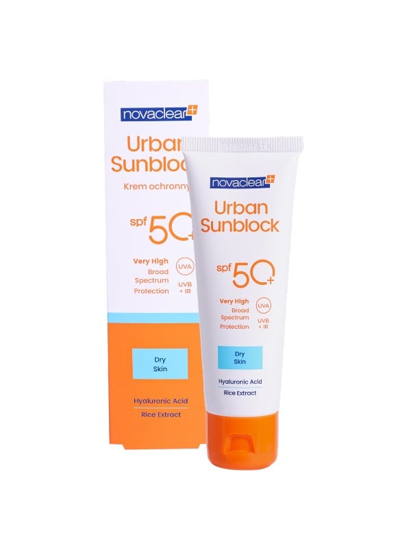 Novaclear Urban Sunblock Sunscreen Cream SPF50 Hyaluronic Acid Dry Skin 40ml