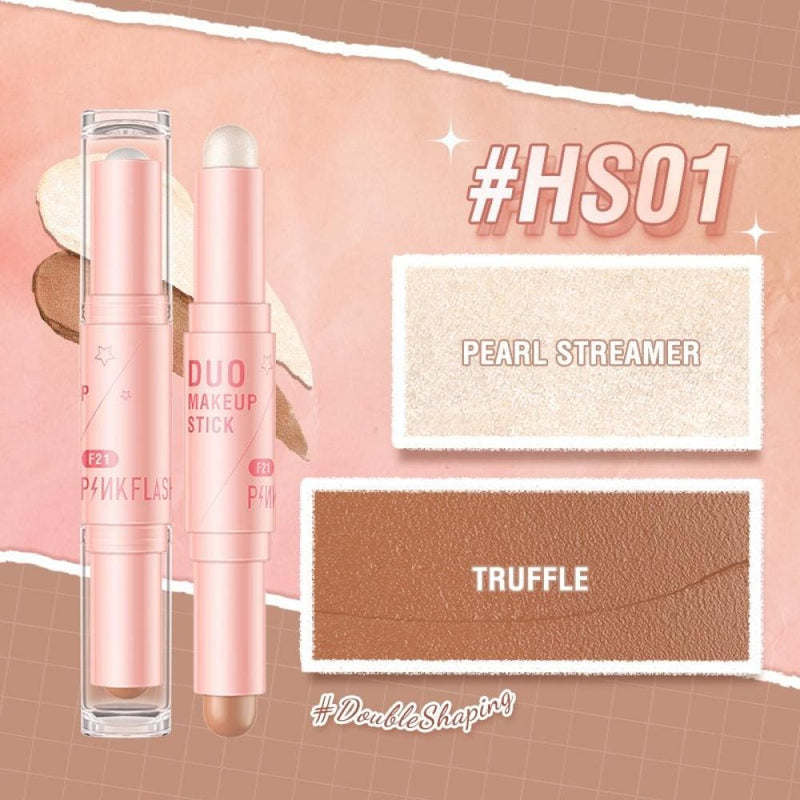 Pink Flash Dual Action Makeup Stick Highlighter & Contour Pearl Glow Warm HS01