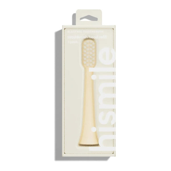 Hismile Toothbrush Replacement Head Soft-Tapered Bristles Cream Color 1 Piece