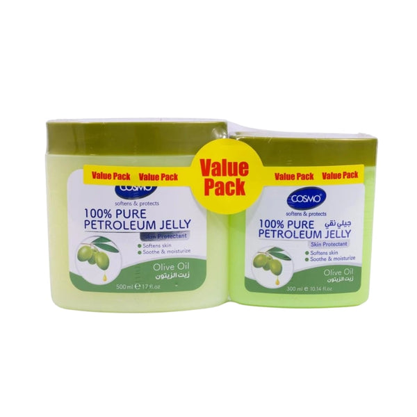 Cosmo Pure Petroleum Jelly with Olive Oil Moisturizing Skin Balm 500 + 300 ml