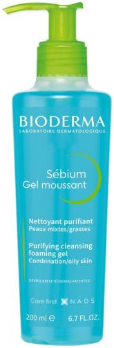 Bioderma Sebium Gel Moussant Foaming Cleanser Oily & Combination Skin 200ml