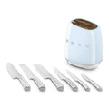 Smeg Knife Block Set Pastel Blue 6-Piece German Steel Kitchen Knife Set