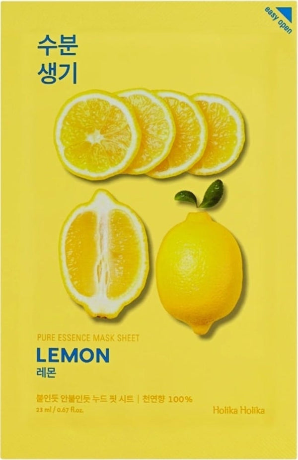 Holika Holika Pure Essence Lemon Face Mask Sheet with Vitamin C Serum 20ml