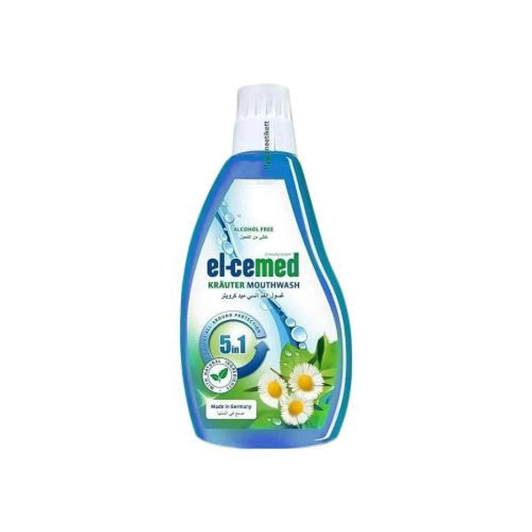 El-Cemed Coolfresh Alcohol-Free Mouthwash, 5-in-1 Oral Care, 500 ml