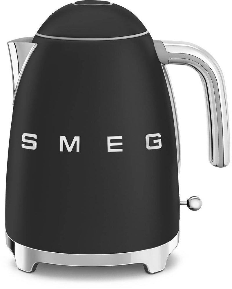 Smeg 50's Style Electric Kettle Soft-Opening Lid 3000W Black Matte 1.7L KLF03BLMUK
