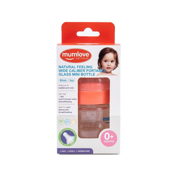 MumLove Glass Feeding Bottle Heat-Resistant Newborn Teat 60ml