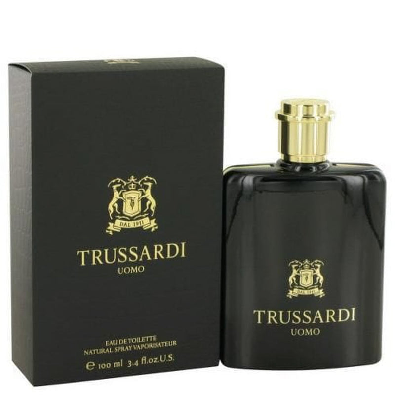 Trussardi Uomo Black Eau De Toilette Aromatic Fragrance Bergamot Leather 100 ml