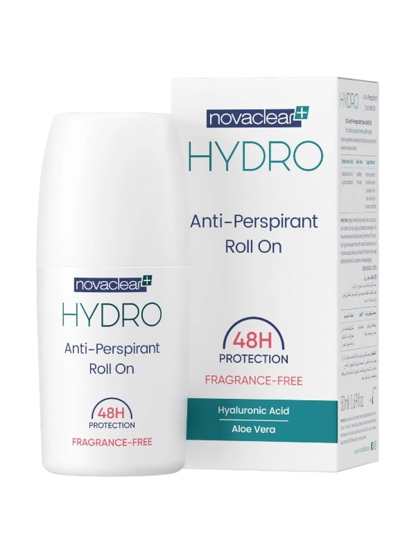 Novaclear Hydro Roll-On Deodorant Fragrance-Free Hyaluronic Acid Aloe Vera Allantoin 50ml