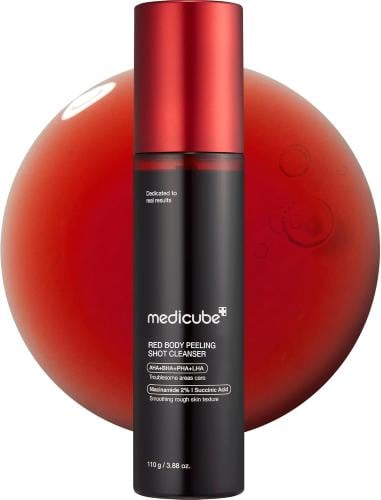 Medicube Red Body Peeling Shot Cleanser AHA BHA Exfoliating Face and Body Cleanser 110 g